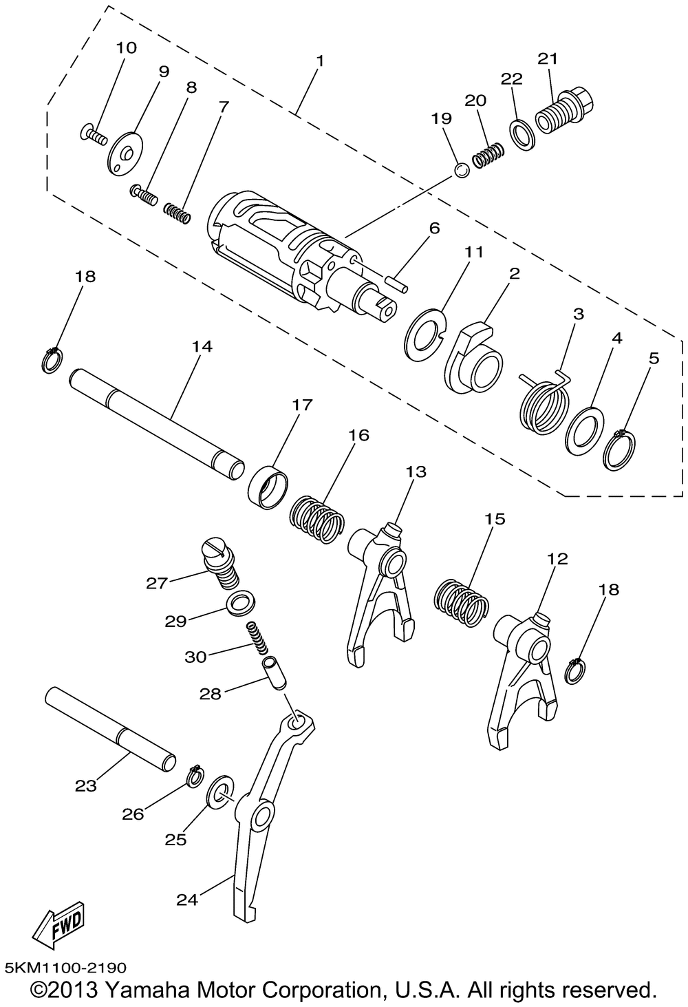 Shift cam fork