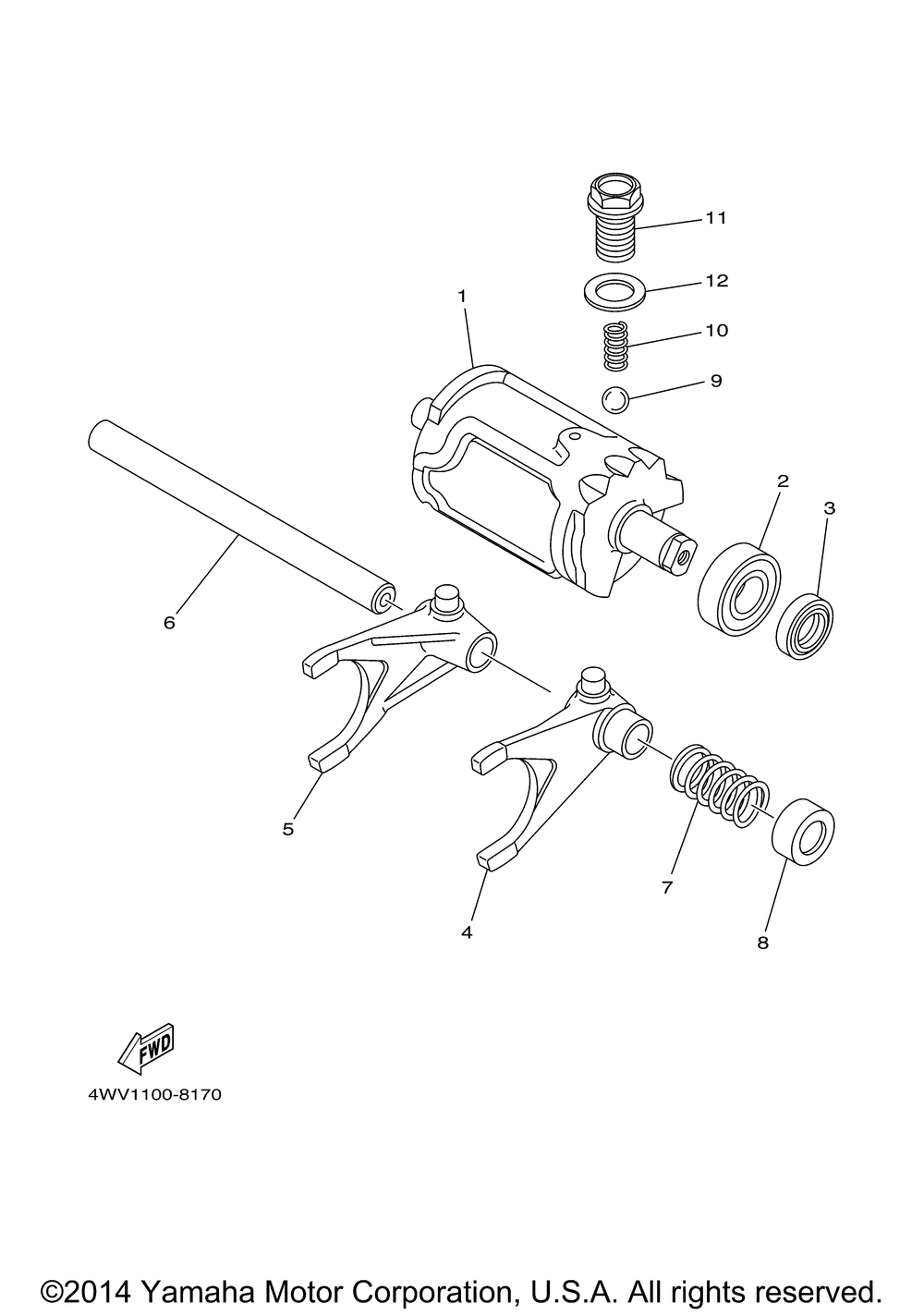 Shift cam fork