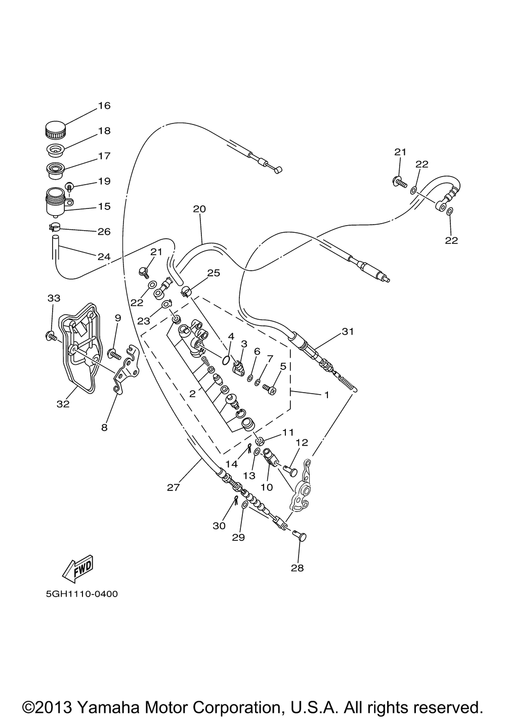 Rear master cylinder