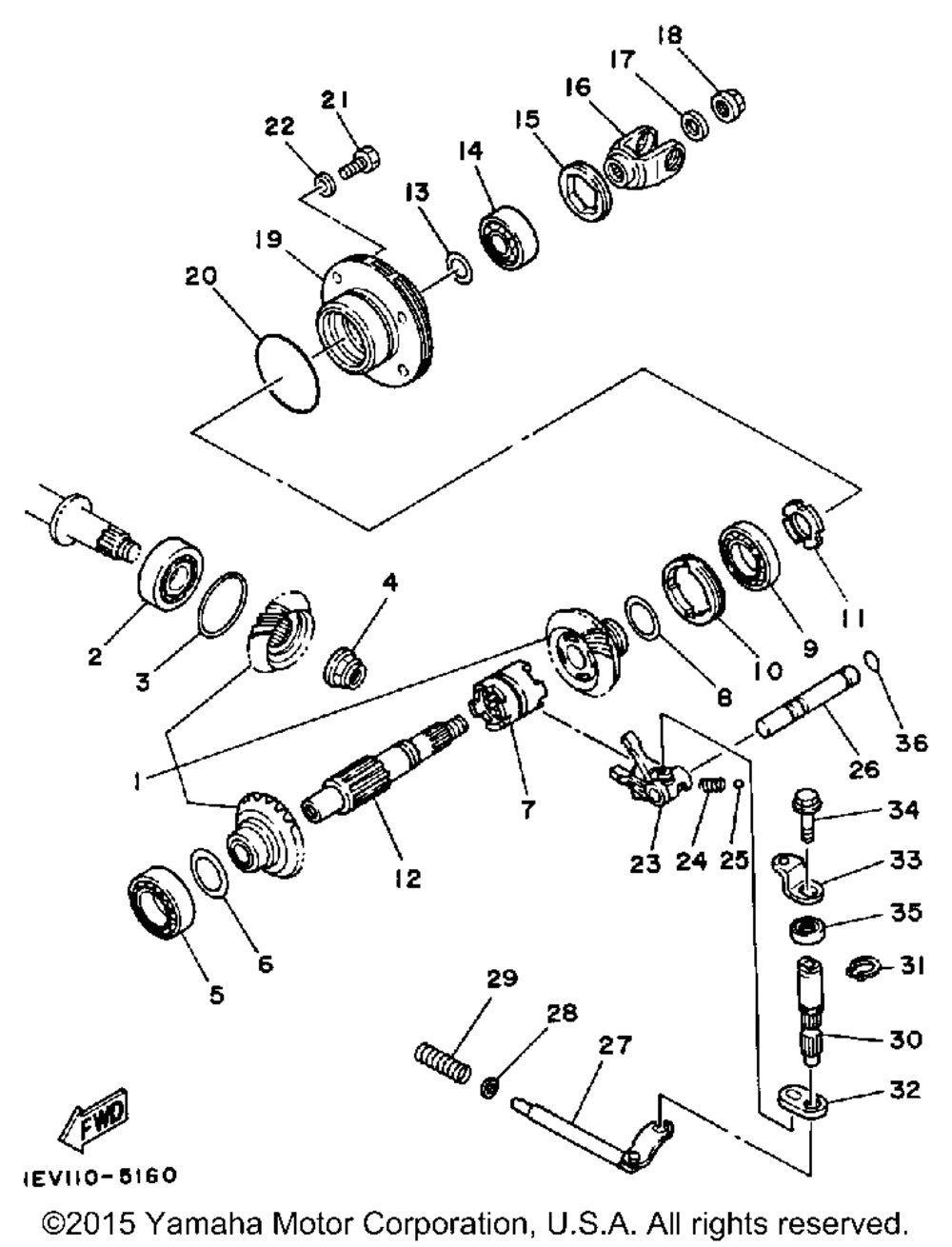 Middle drive gear