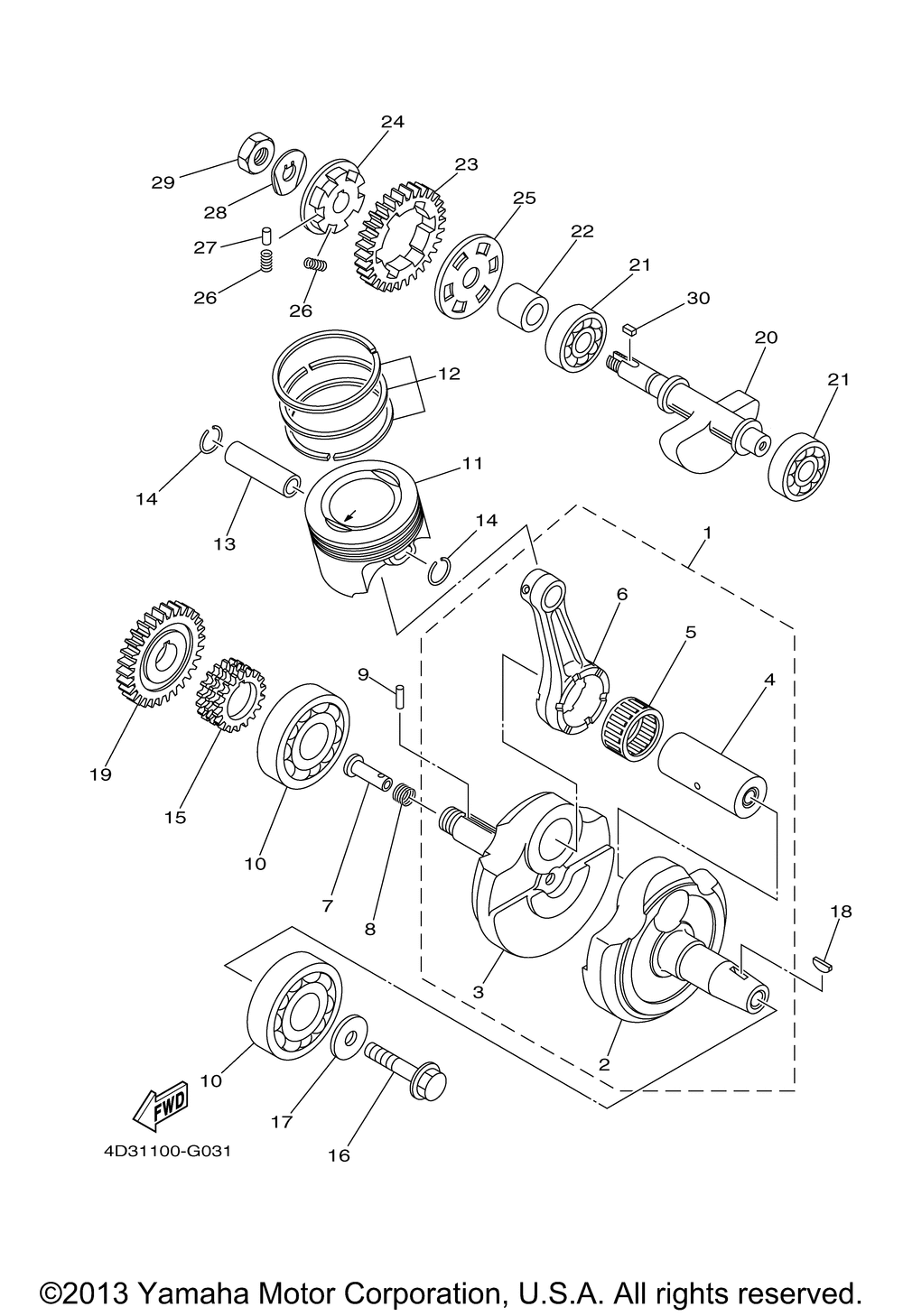 Crankshaft piston