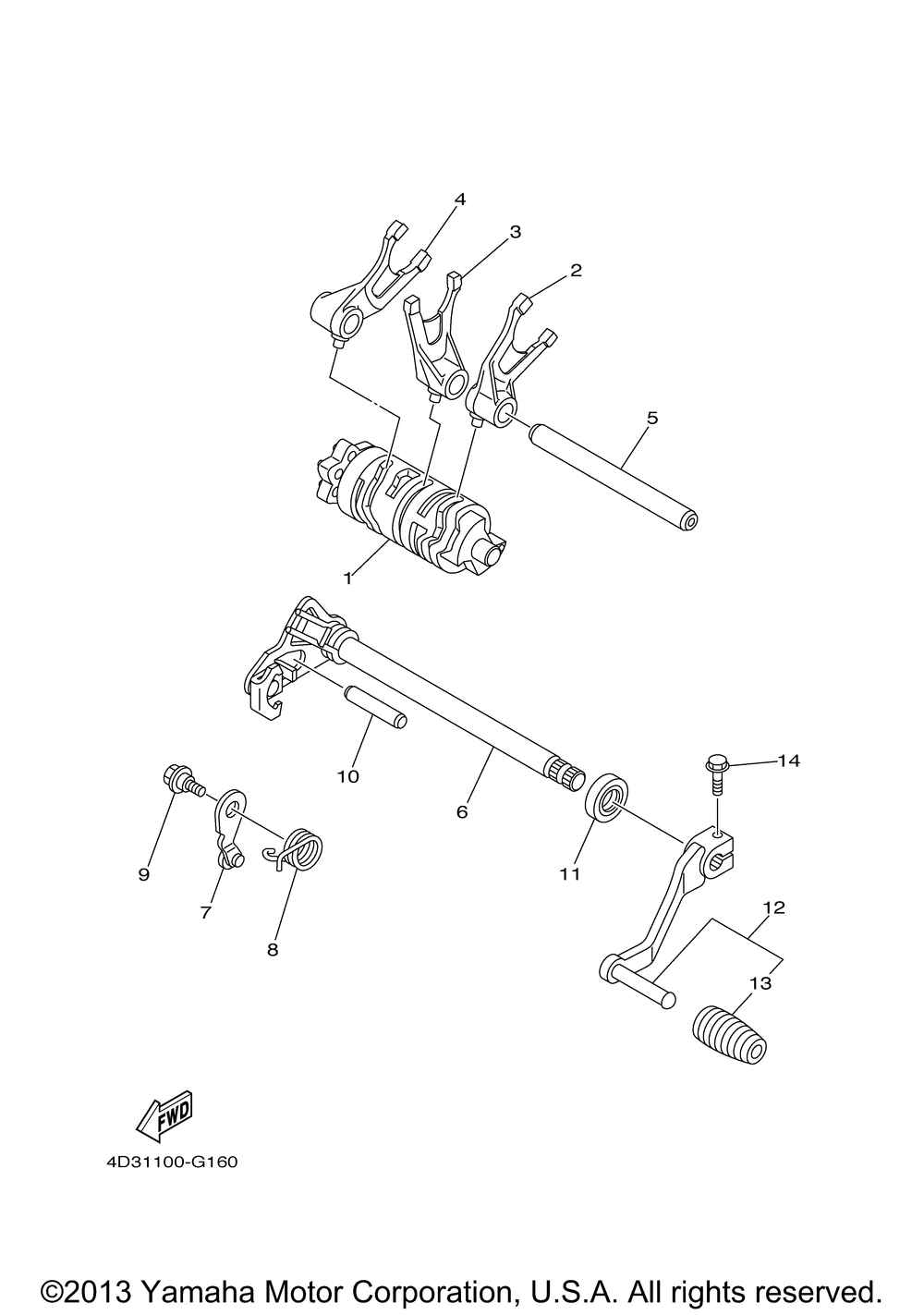 Shift cam fork