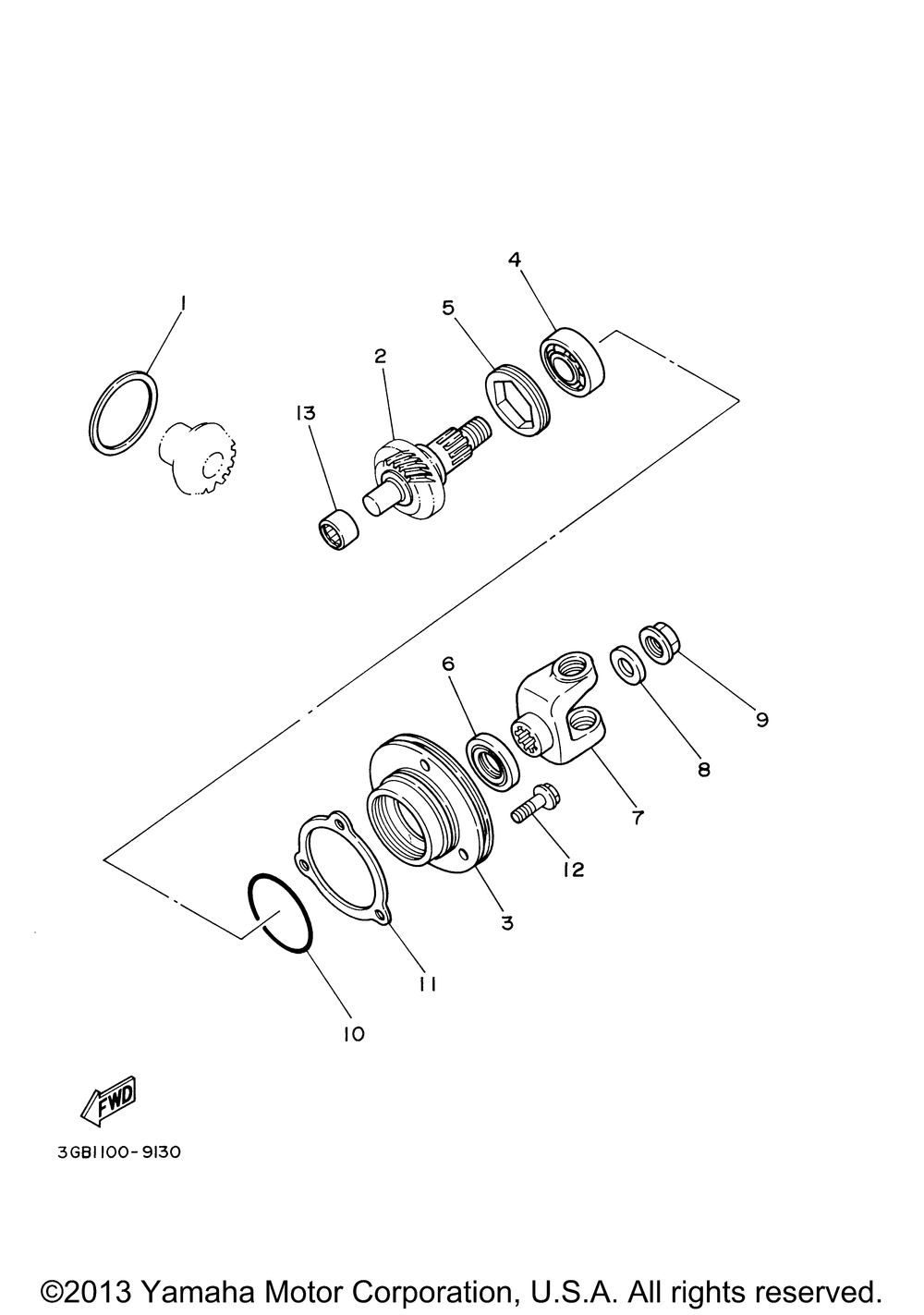 Middle drive gear