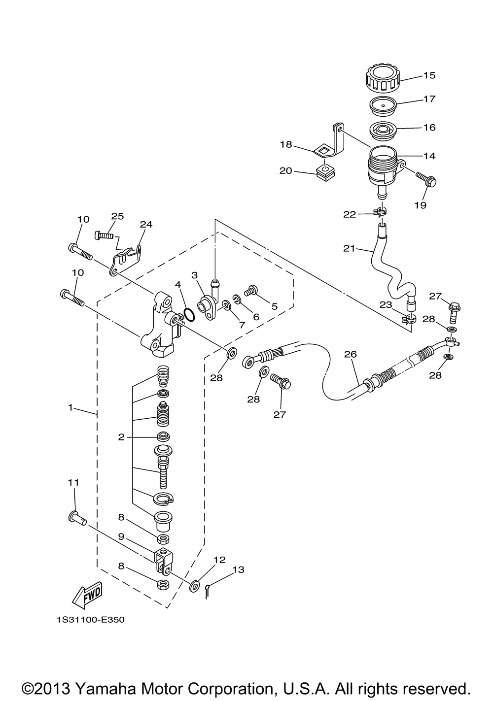 Rear master cylinder