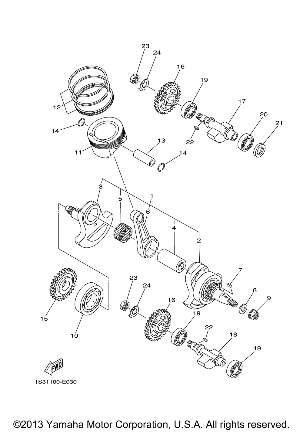 Crankshaft piston