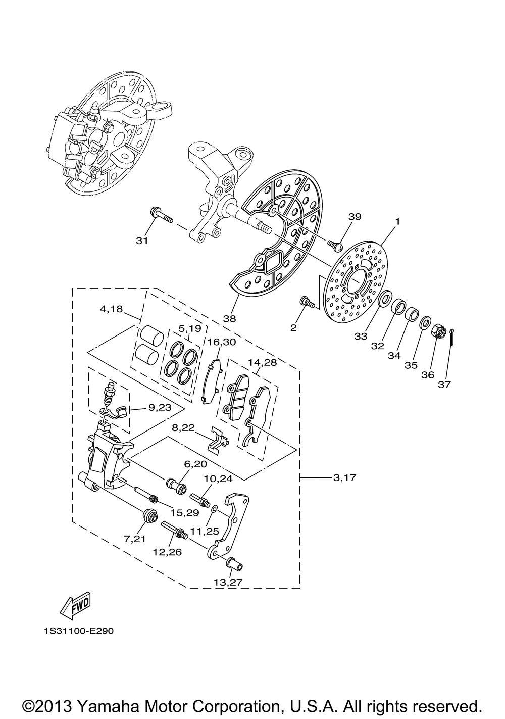 Front brake caliper