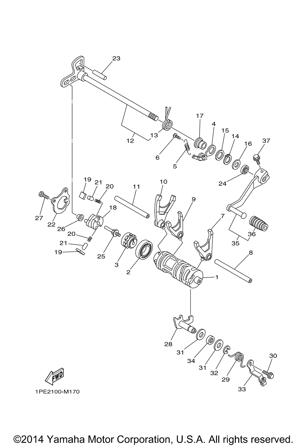 Shift cam fork