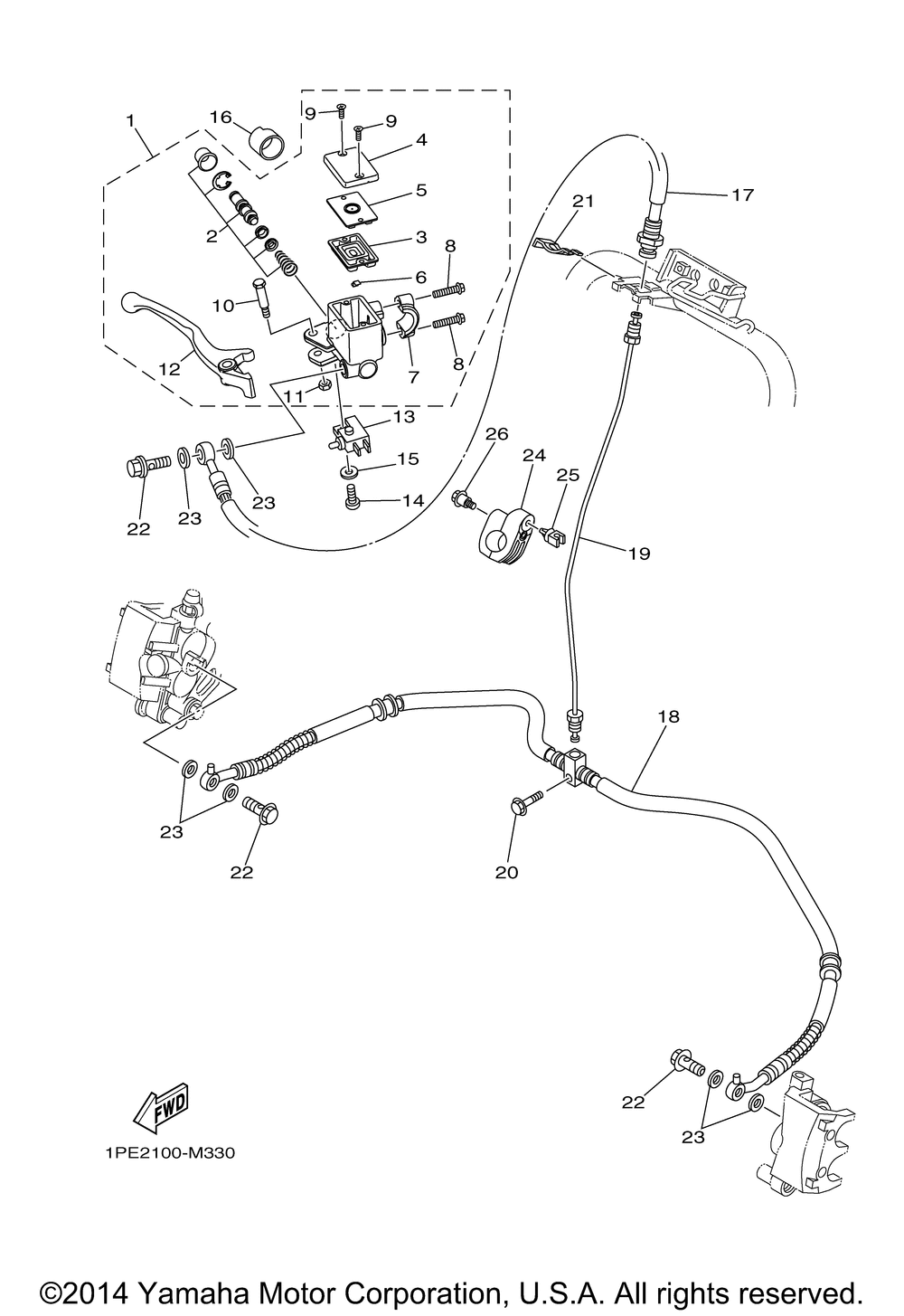 Front master cylinder