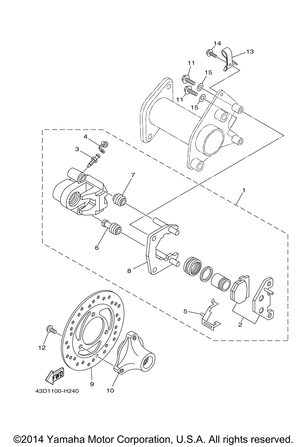 Rear brake caliper