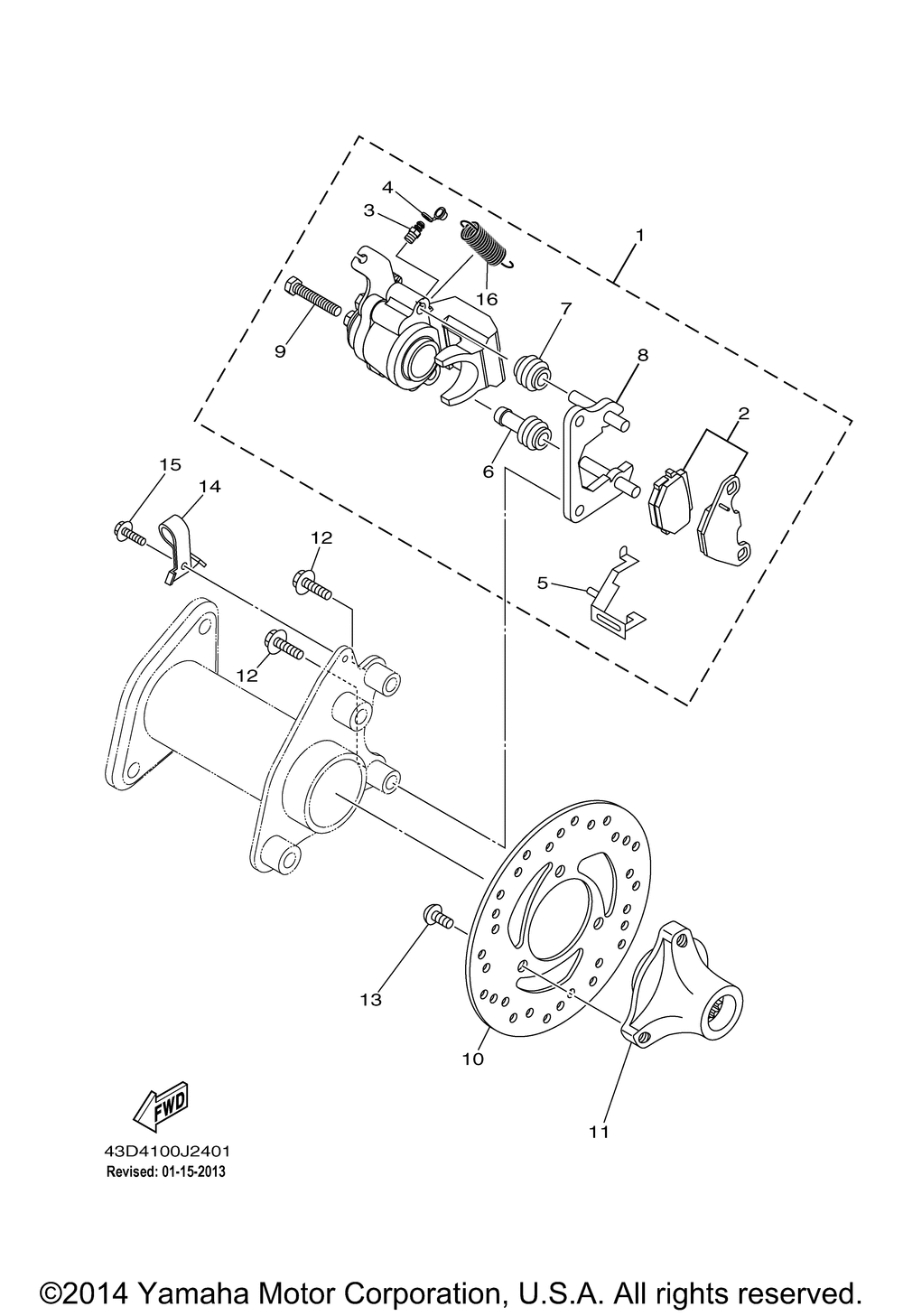 Rear brake caliper