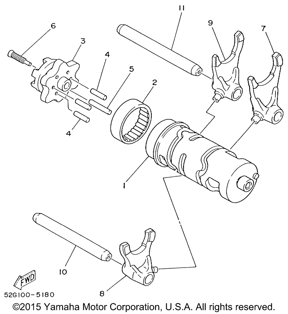 Shift cam fork