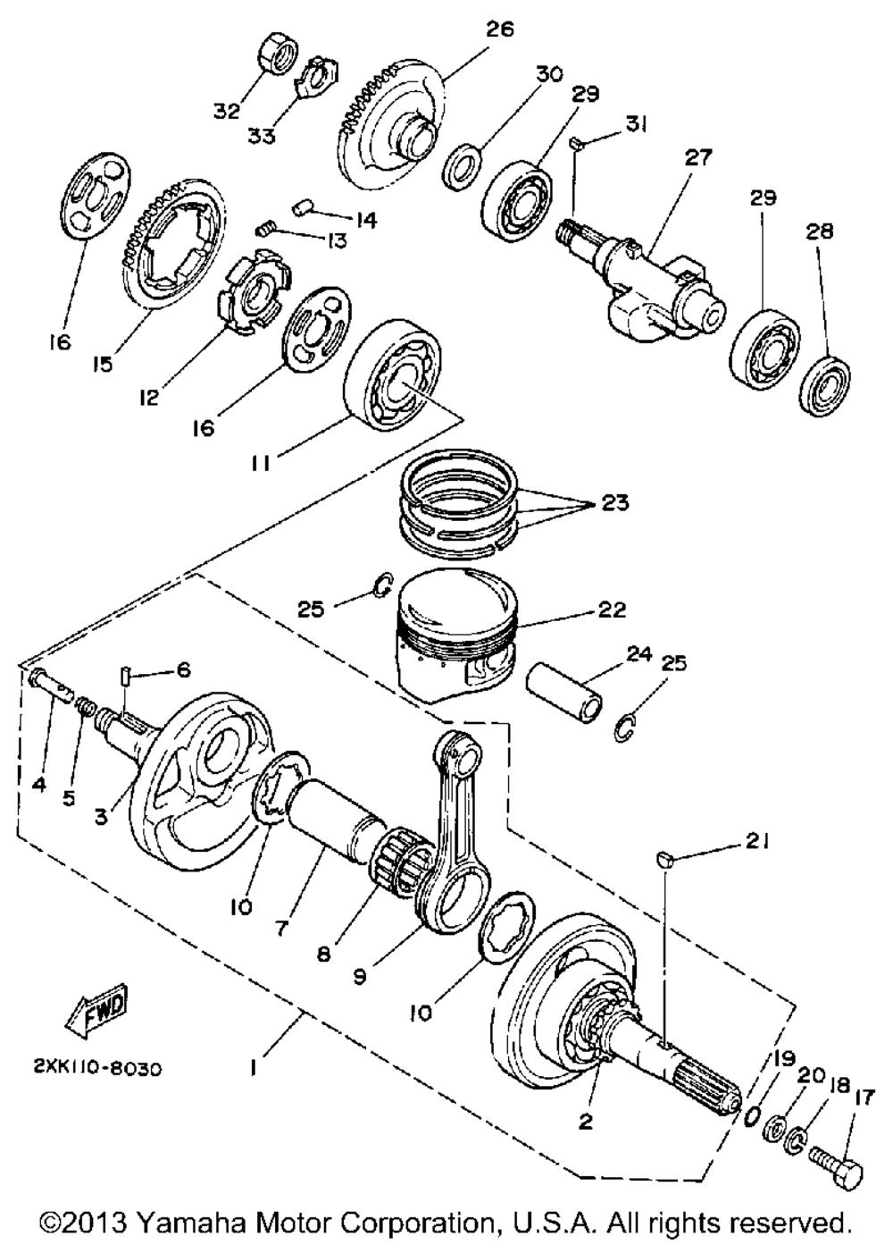 Crankshaft-piston