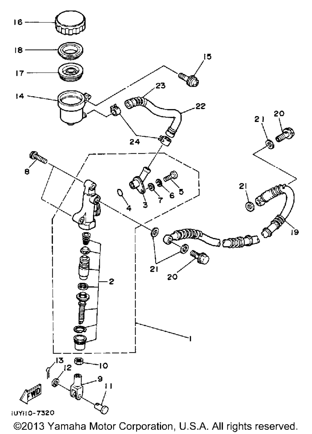 Rear master cylinder