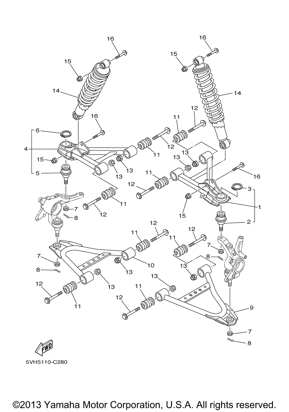 Front suspension wheel