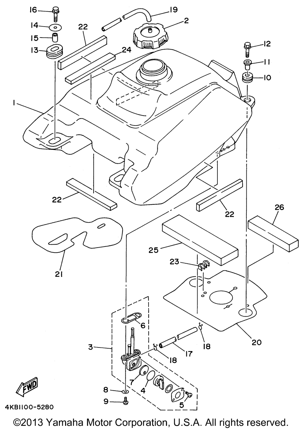 Diagram Of 1996 Wolverine 4wd Yfm350fxh Yamaha Atv Exhaust Diagram