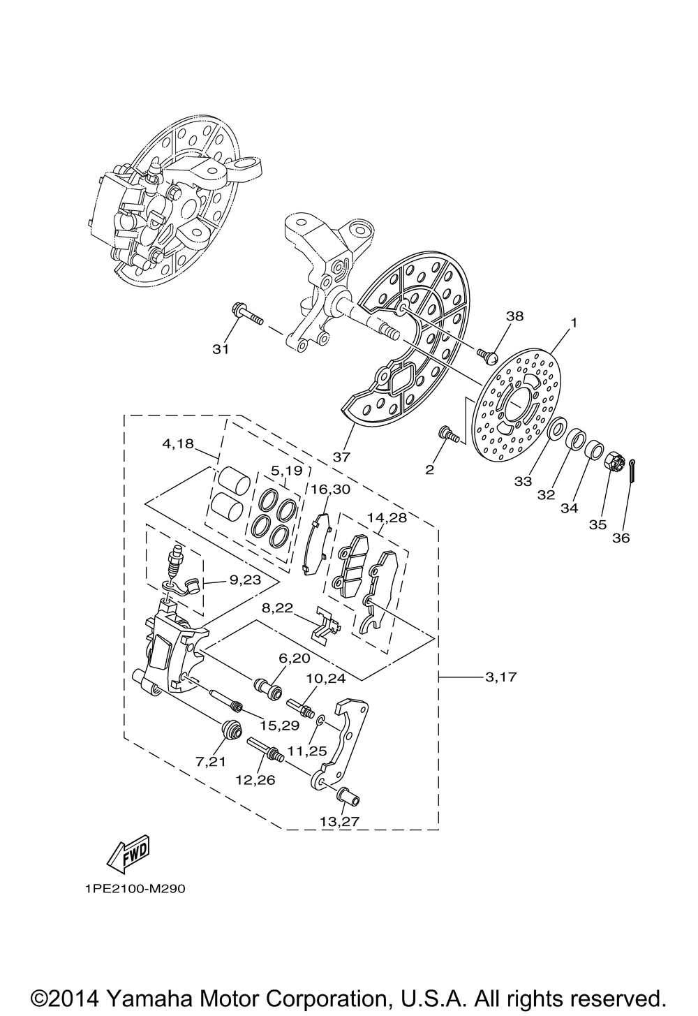 Front brake caliper