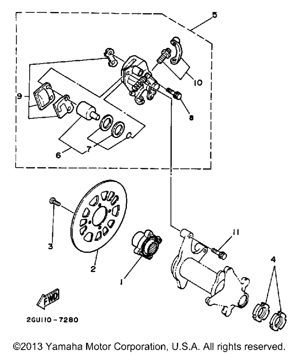 Rear brake caliper