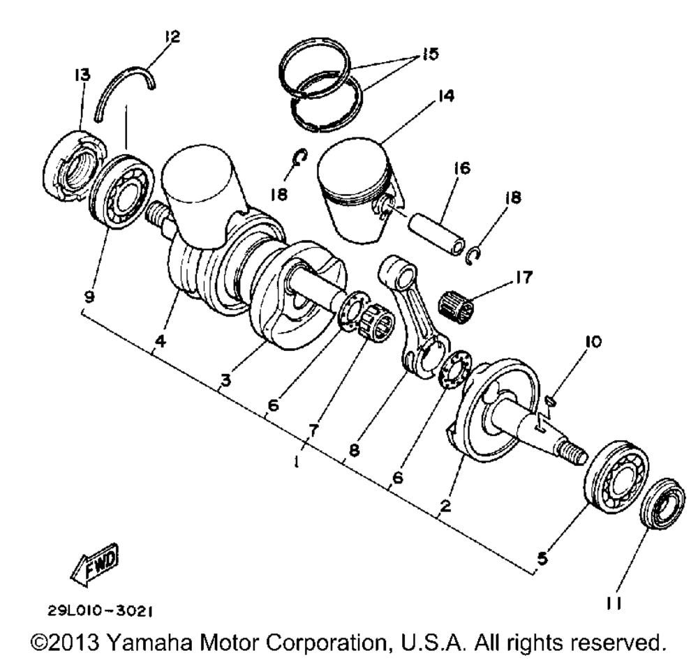 Crankshaft-piston