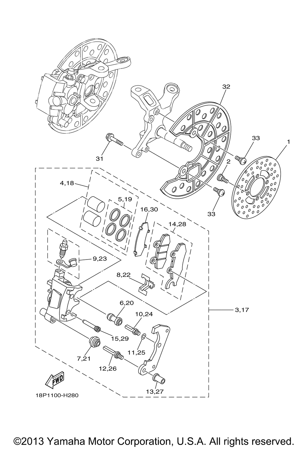 Front brake caliper