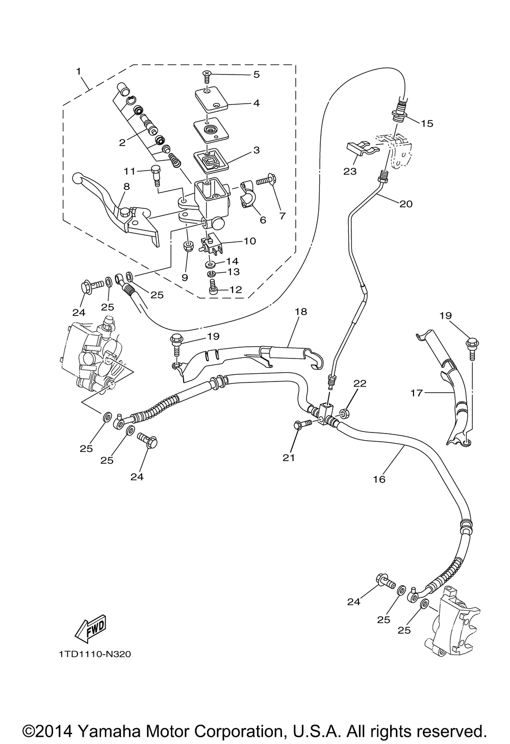 Front master cylinder