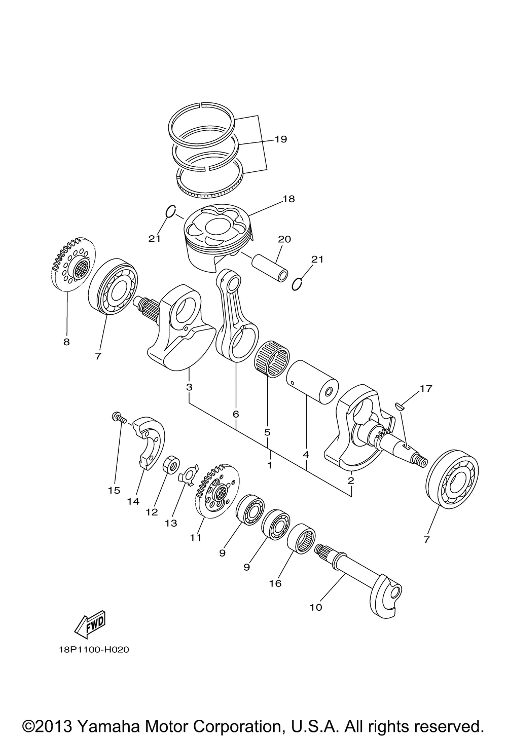 Crankshaft piston