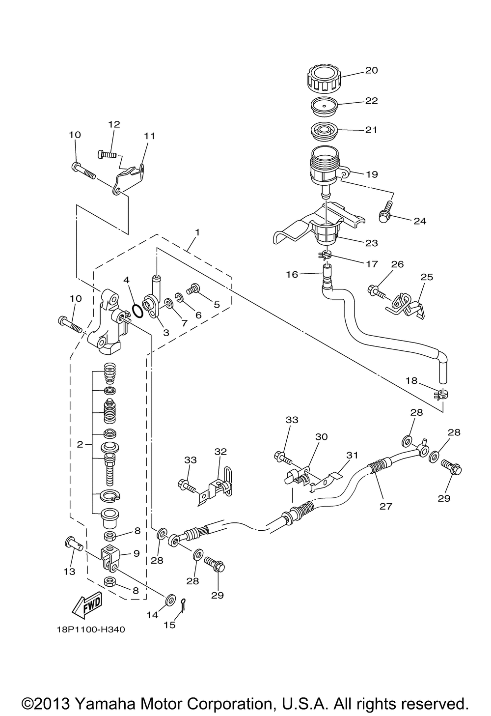 Rear master cylinder