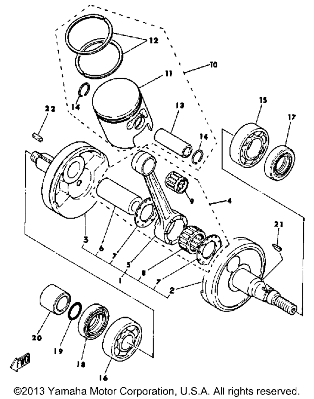 Crankshaft - piston yt125g - h - j