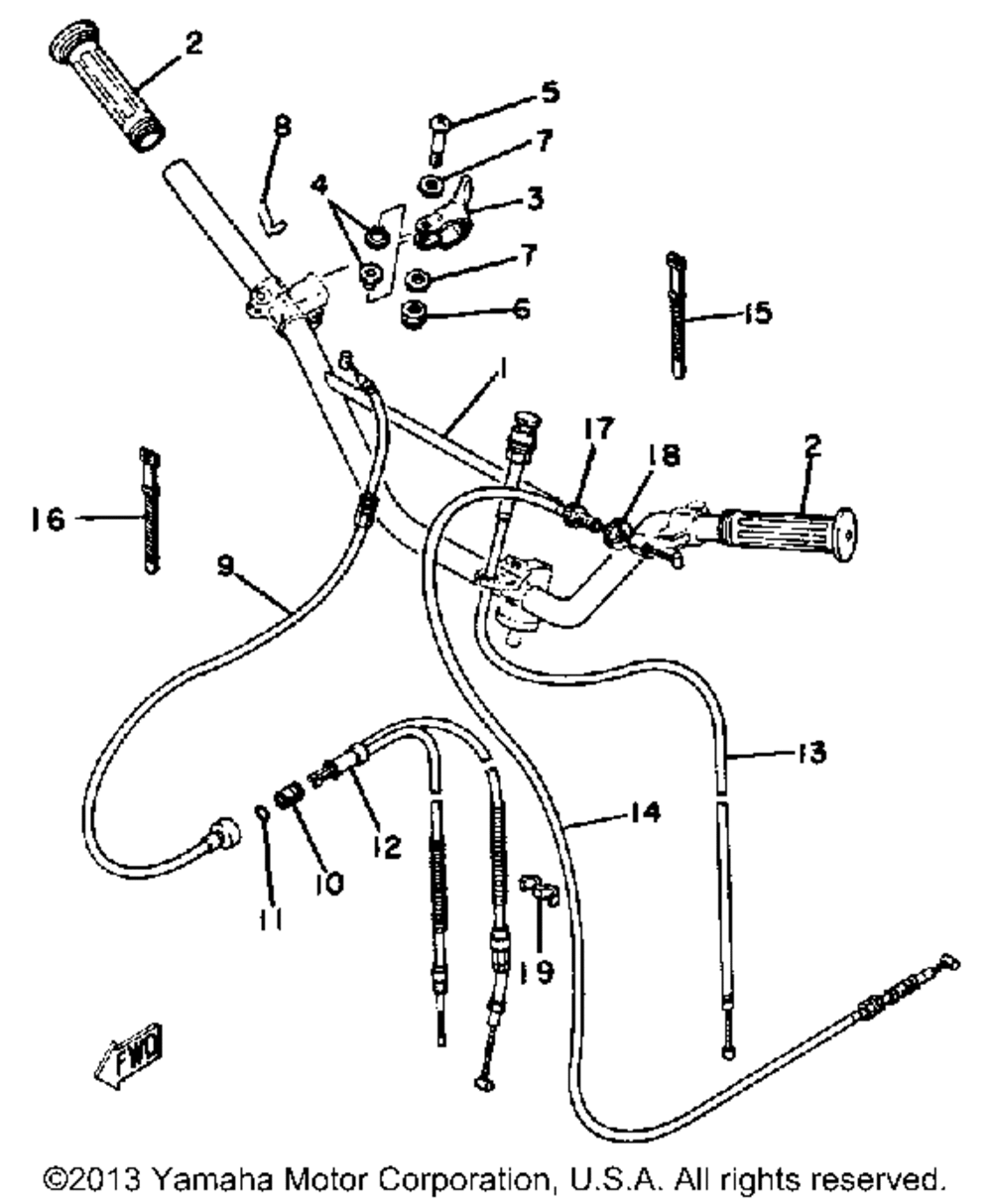 Handlebar - cable yt125g