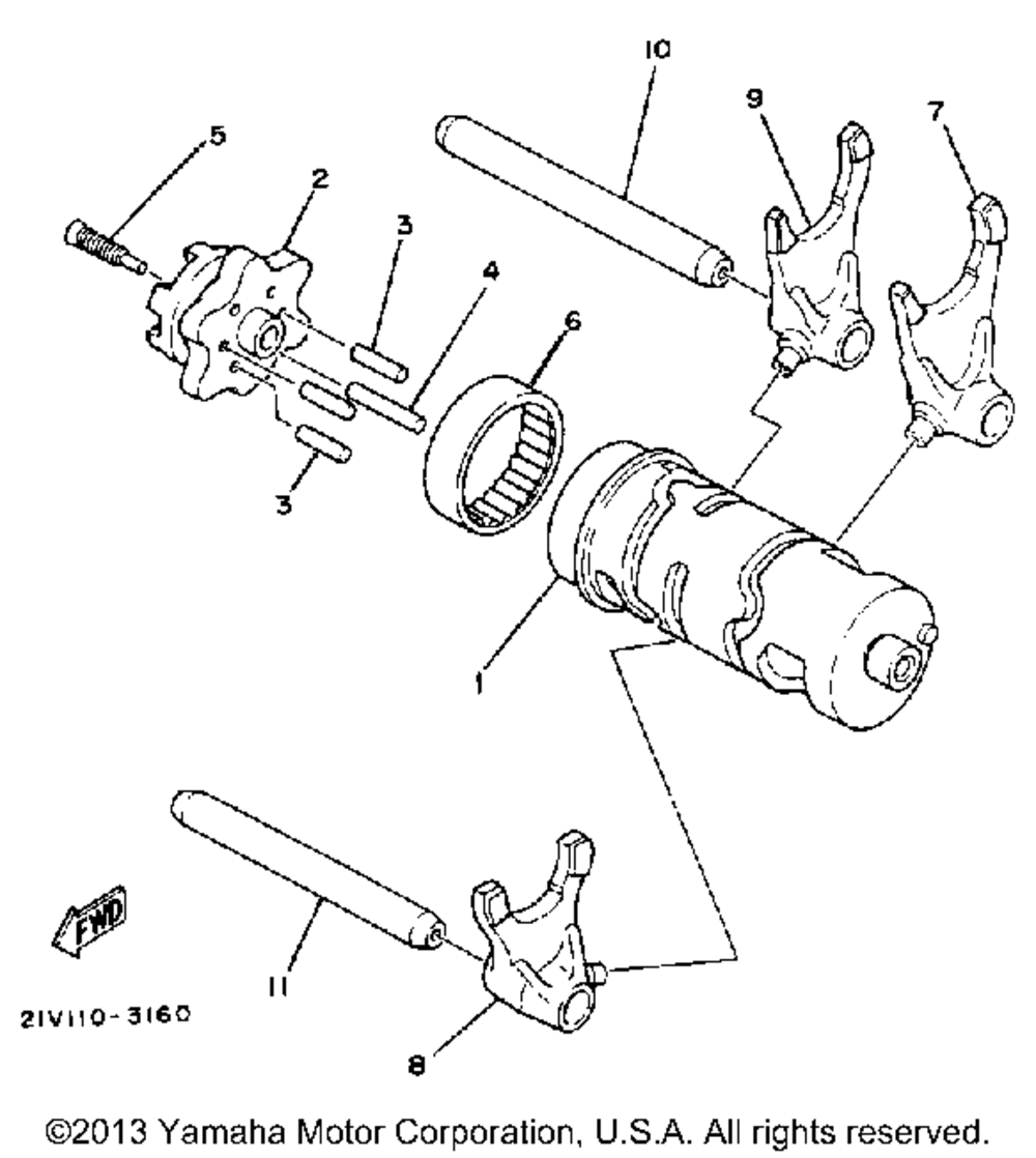 Shift cam fork