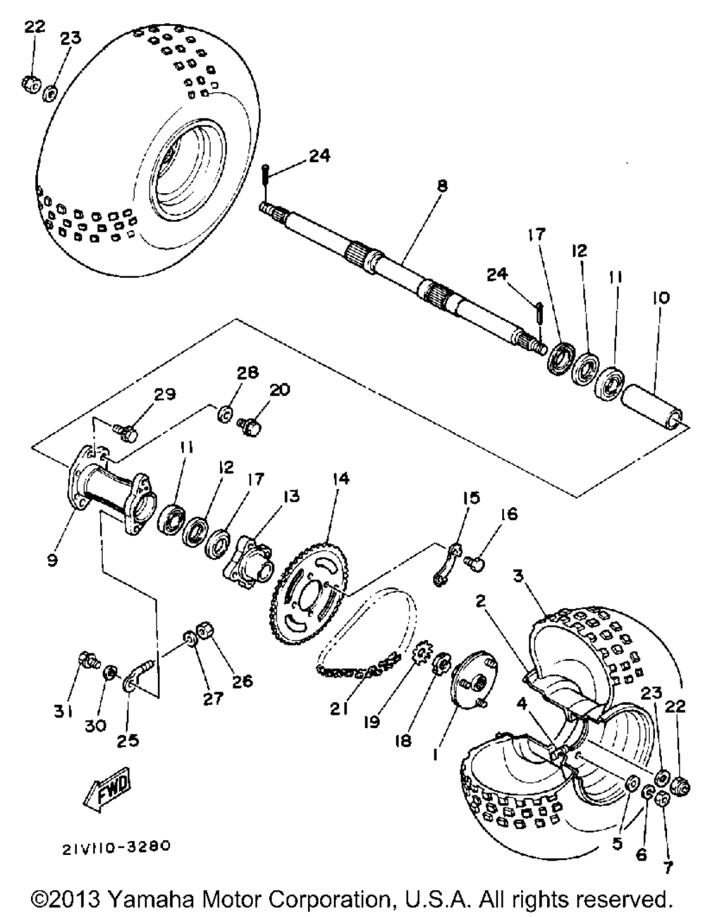 Rear wheel ytm200l