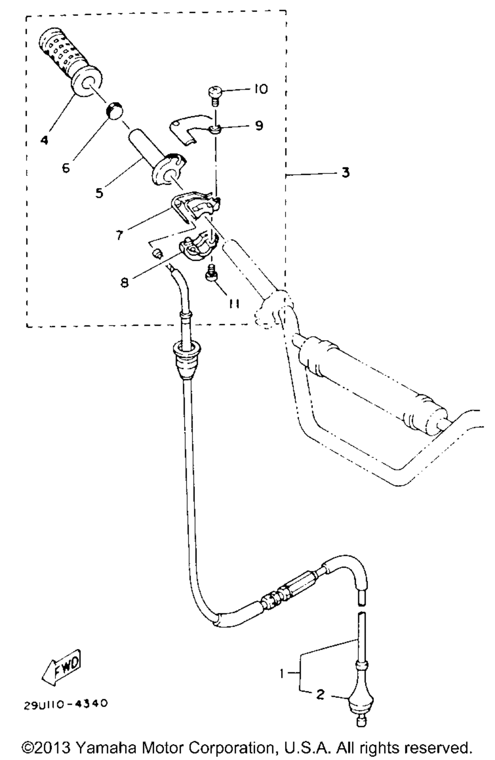 Optional parts twist grip throttle (ytm225dxl) - a