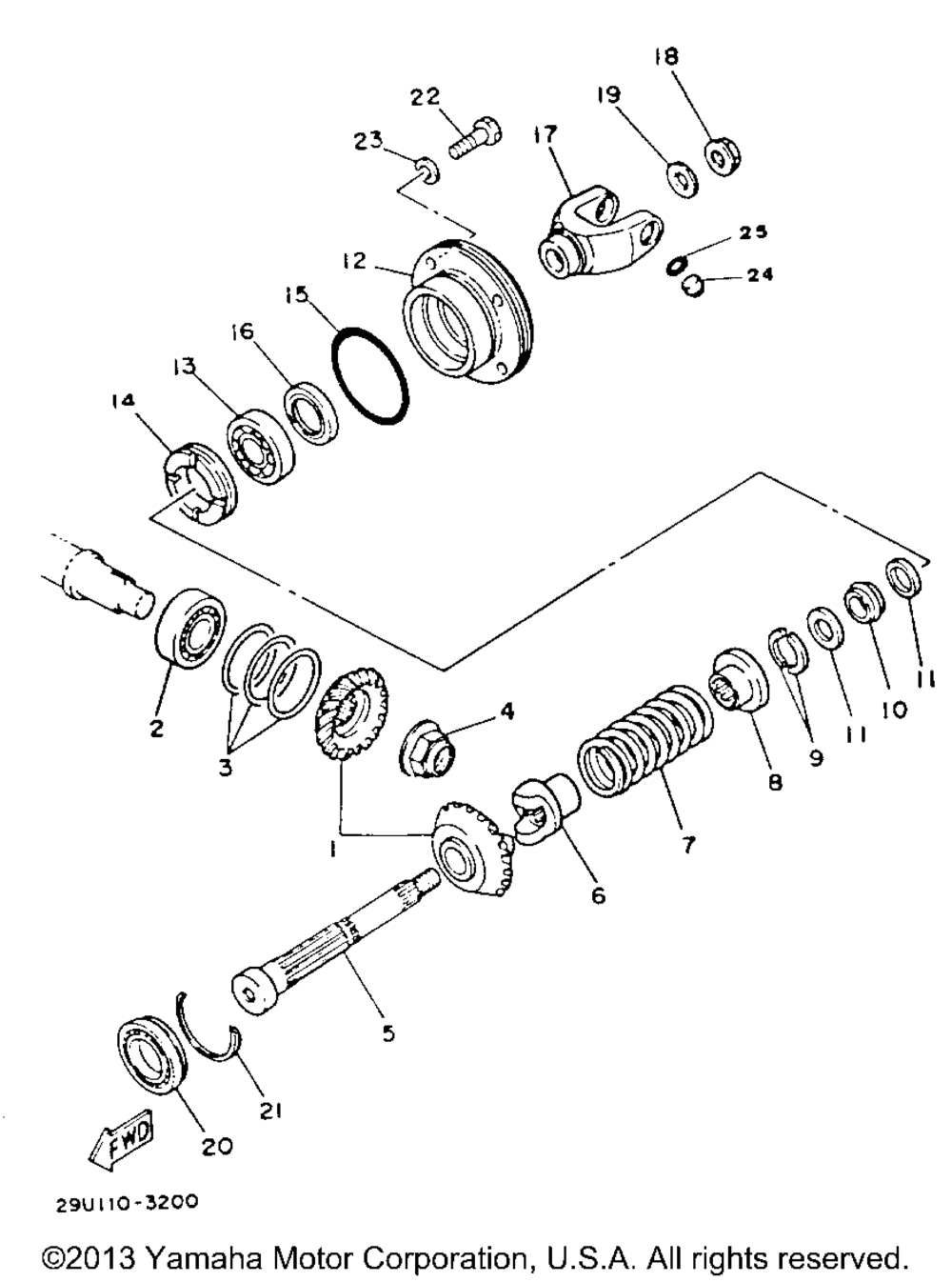 Middle drive gear