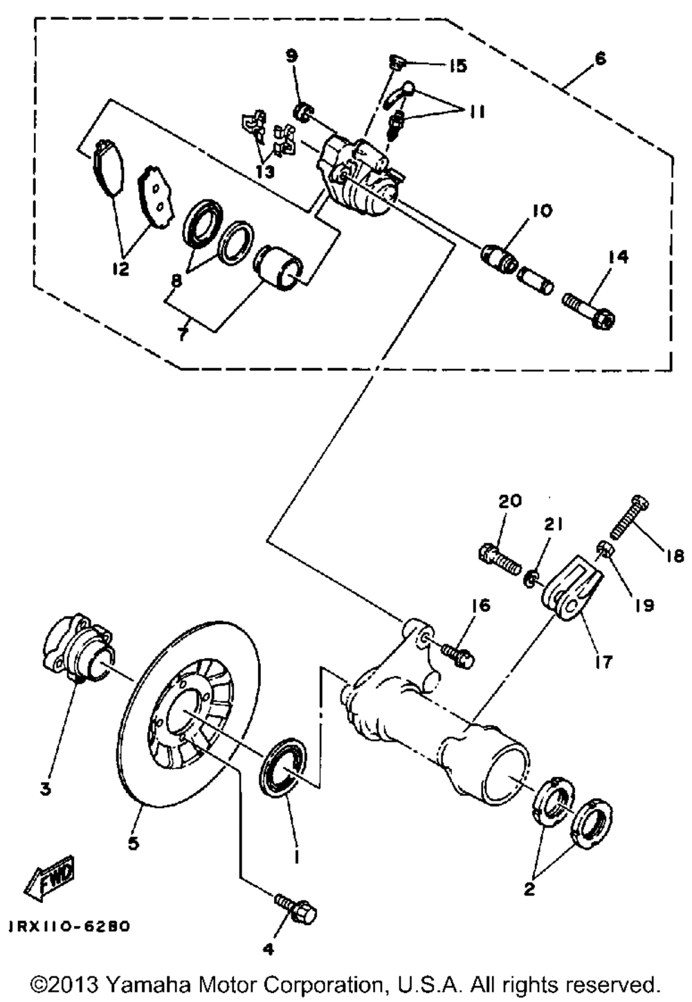 Rear brake caliper