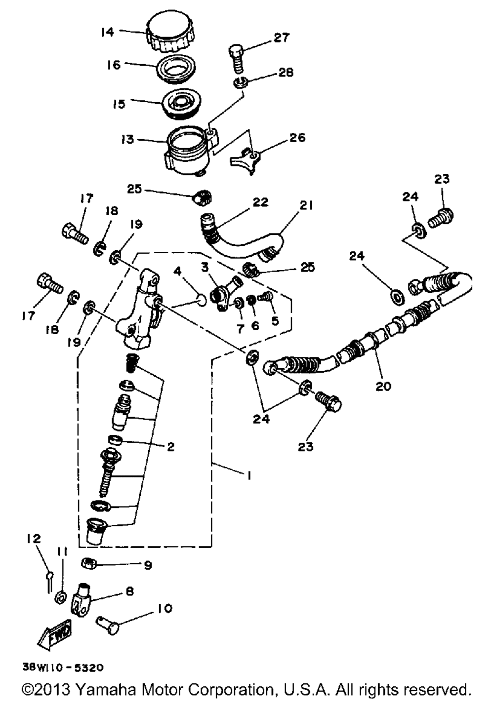 Rear master cylinder