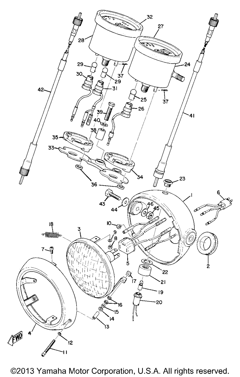 Head lamp speedometer & tachometer (at1b)