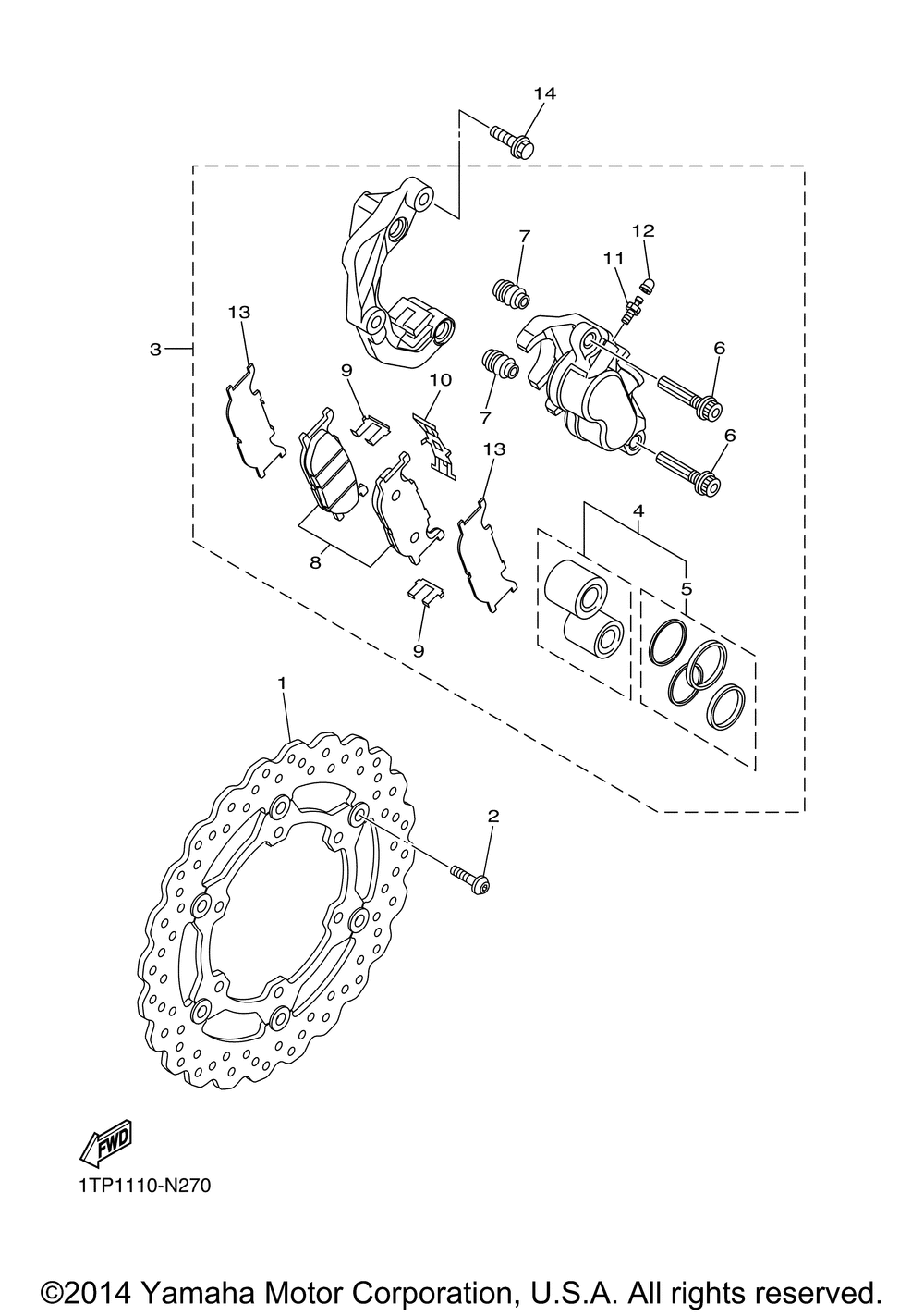 Front brake caliper