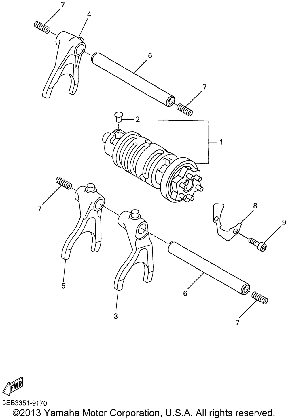 Shift cam fork