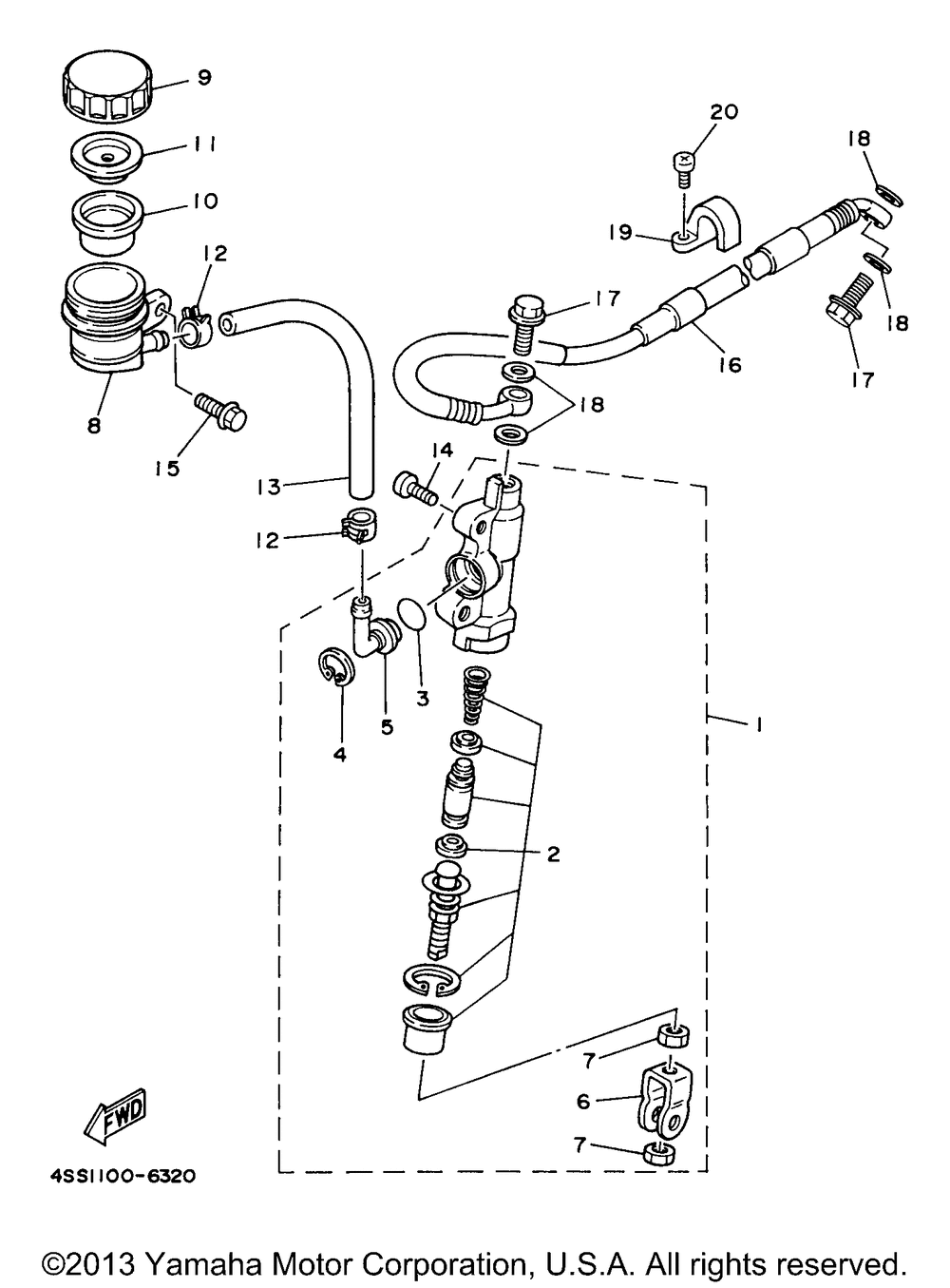 Rear master cylinder