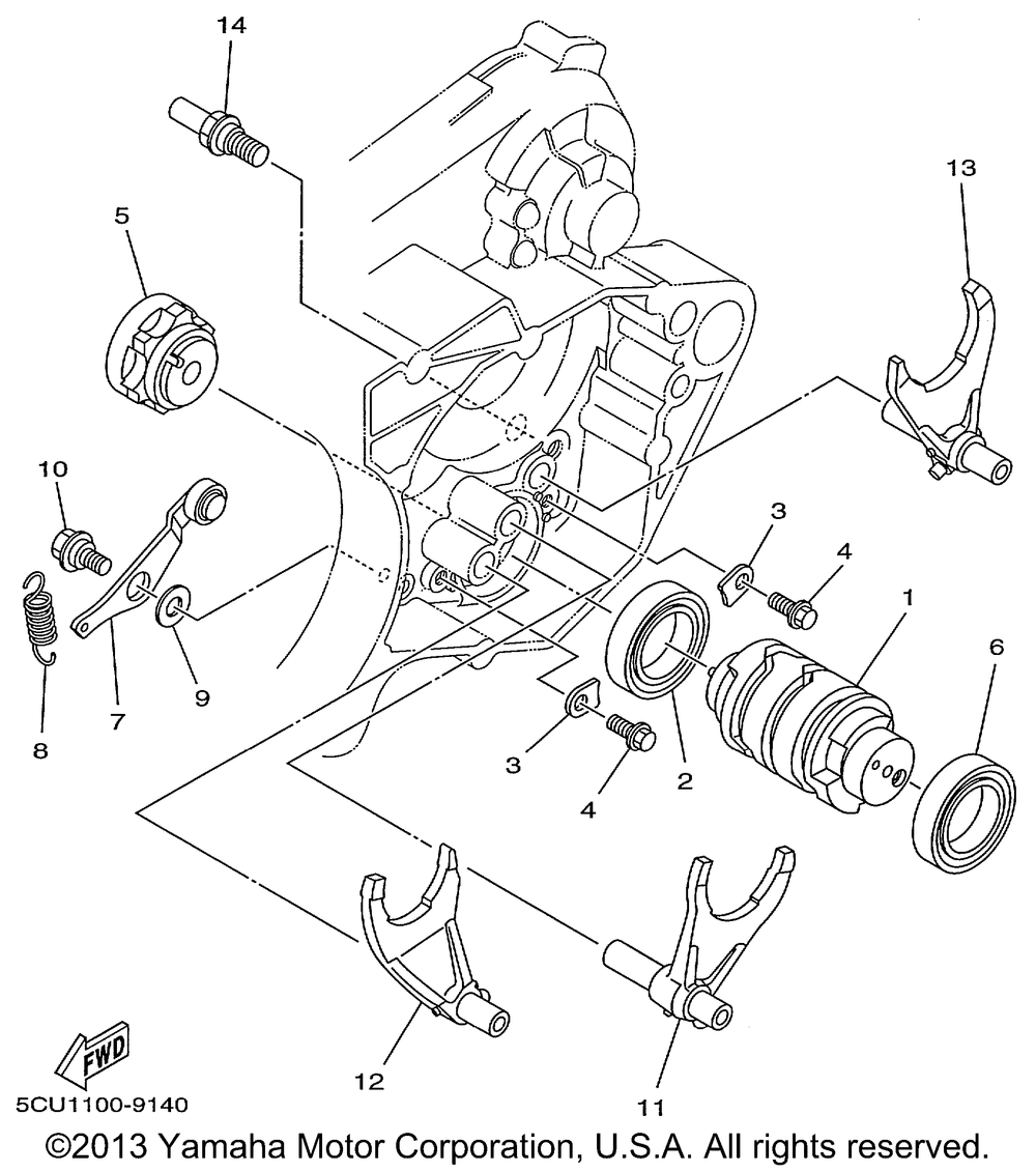 Shift cam fork