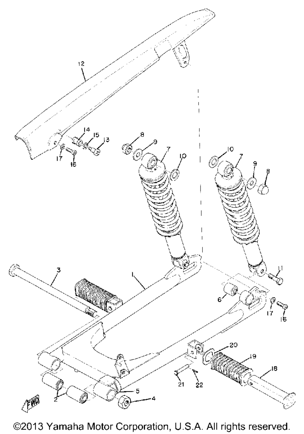 Rear arm - rear cushion - chain case