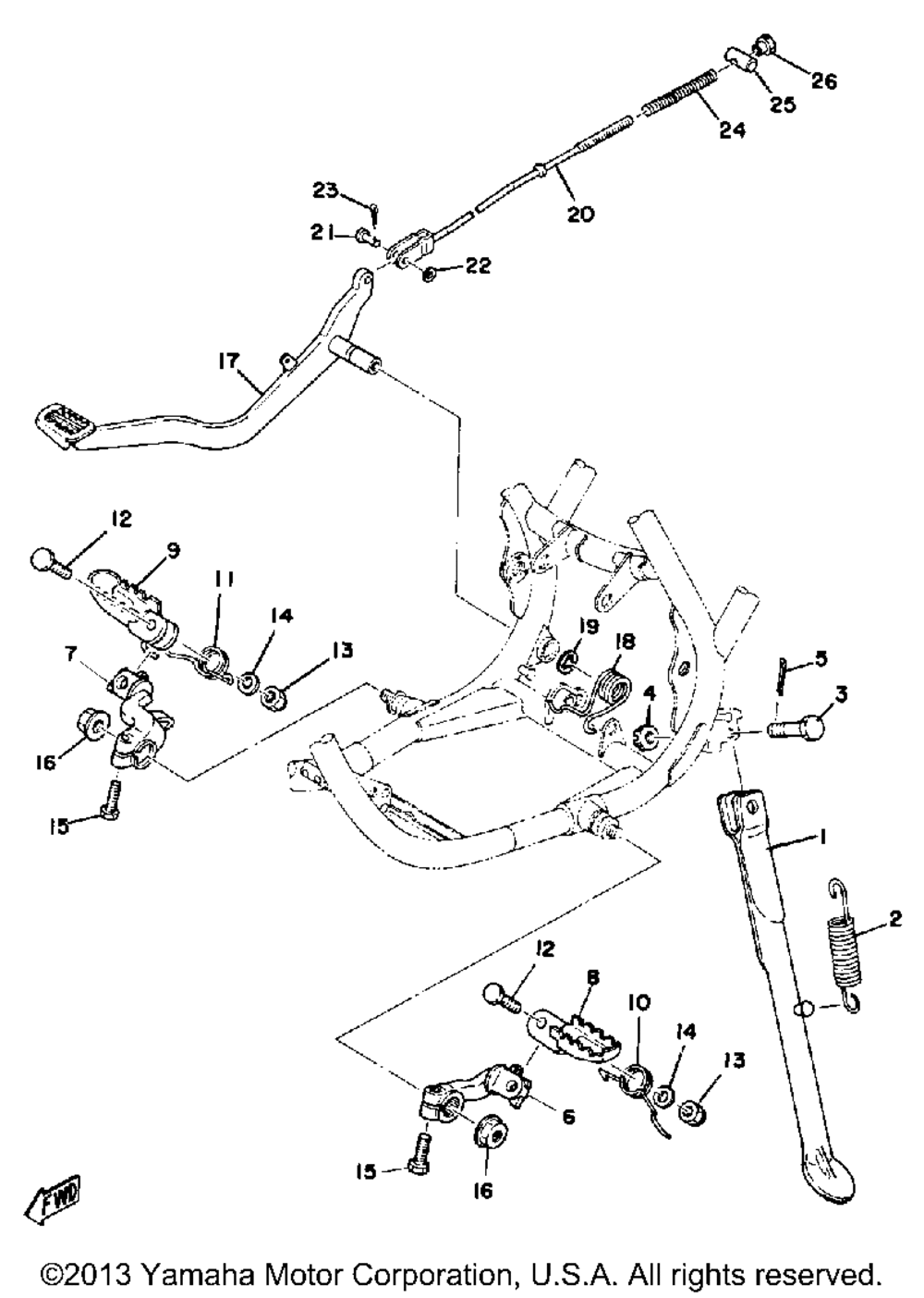 Stand - footrest - brake pedal