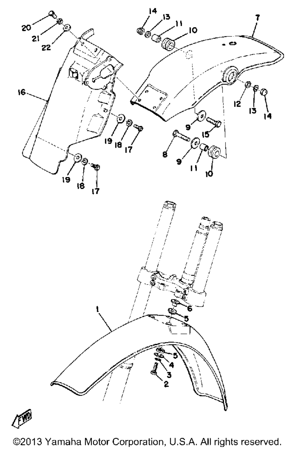 Front fender-rear fender