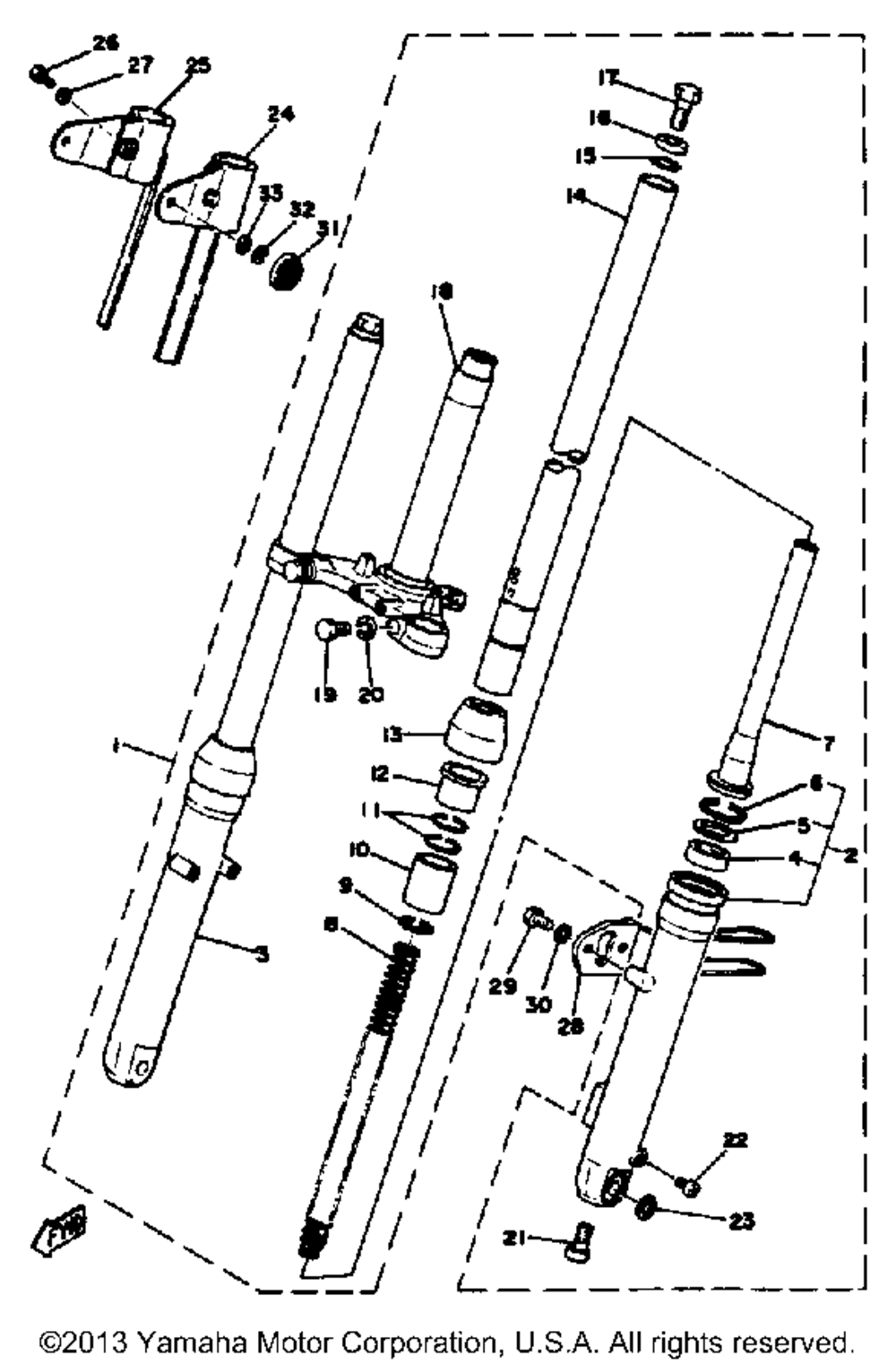 Front forkdt100e e011001~f