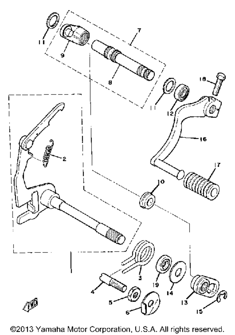 Shift shaft pedal