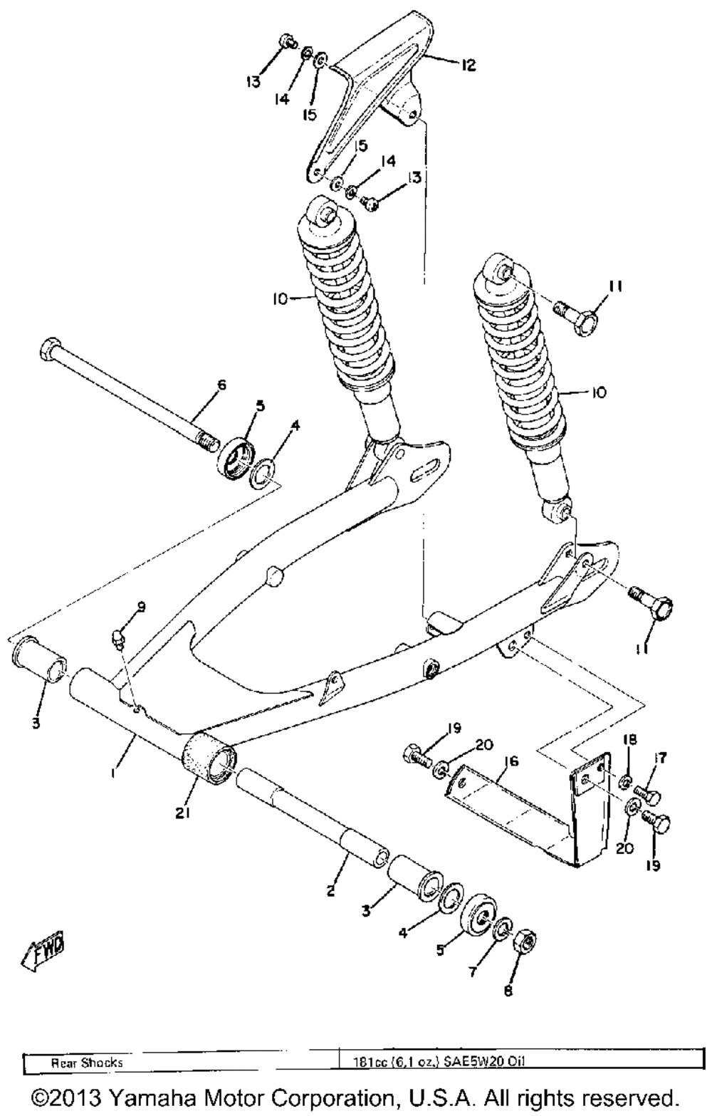 Rear arm - rear cushion - chain case