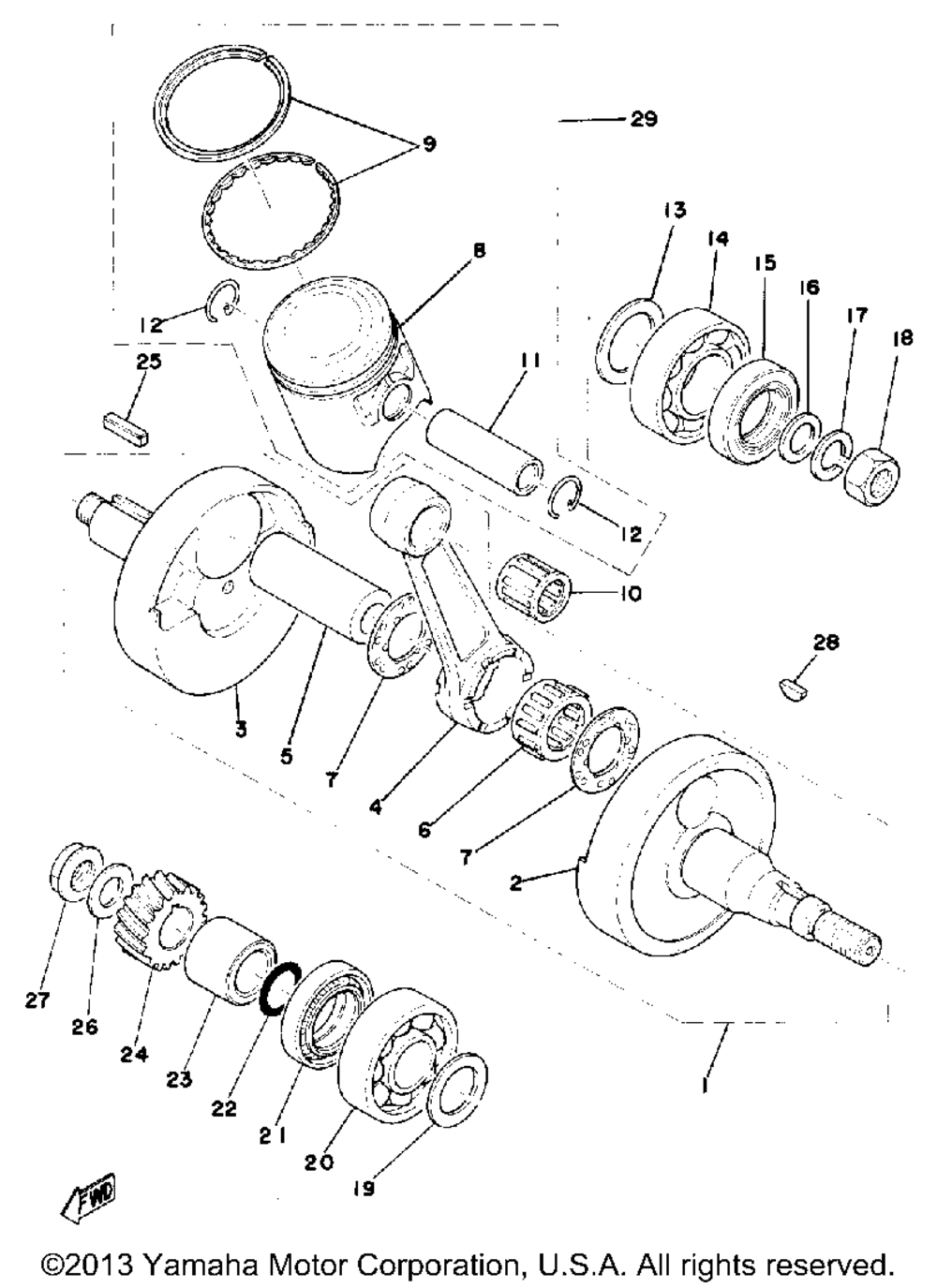 Crankshaft-piston