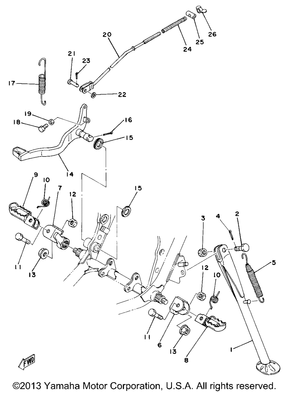 Stand - footrest - brake pedal