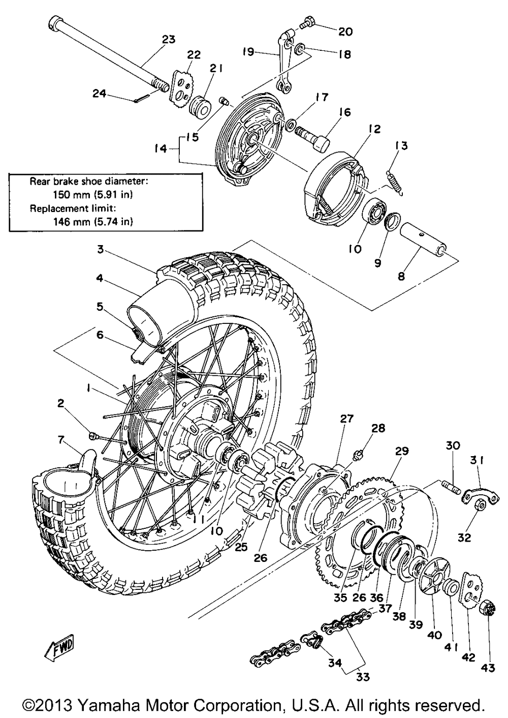 Rear wheel (dt400d)