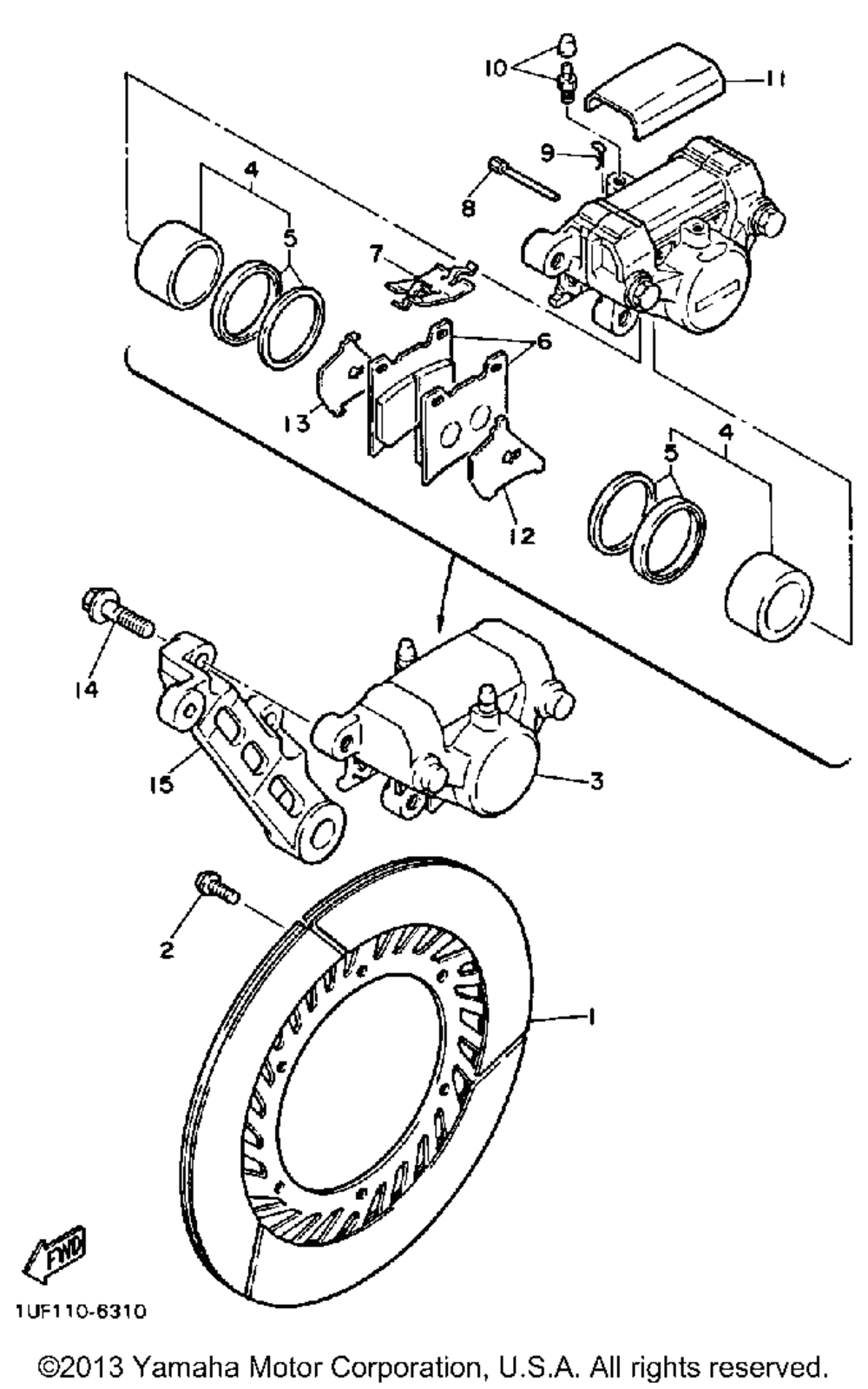 Rear brake caliper