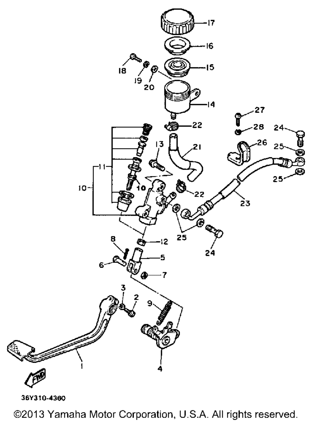 Rear master cylinder